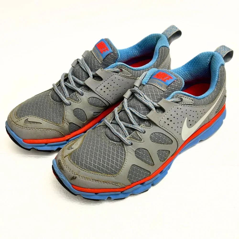 Nike Flex Trail Women's Size 6 Gray Blue Orange Running Shoes 537696-004